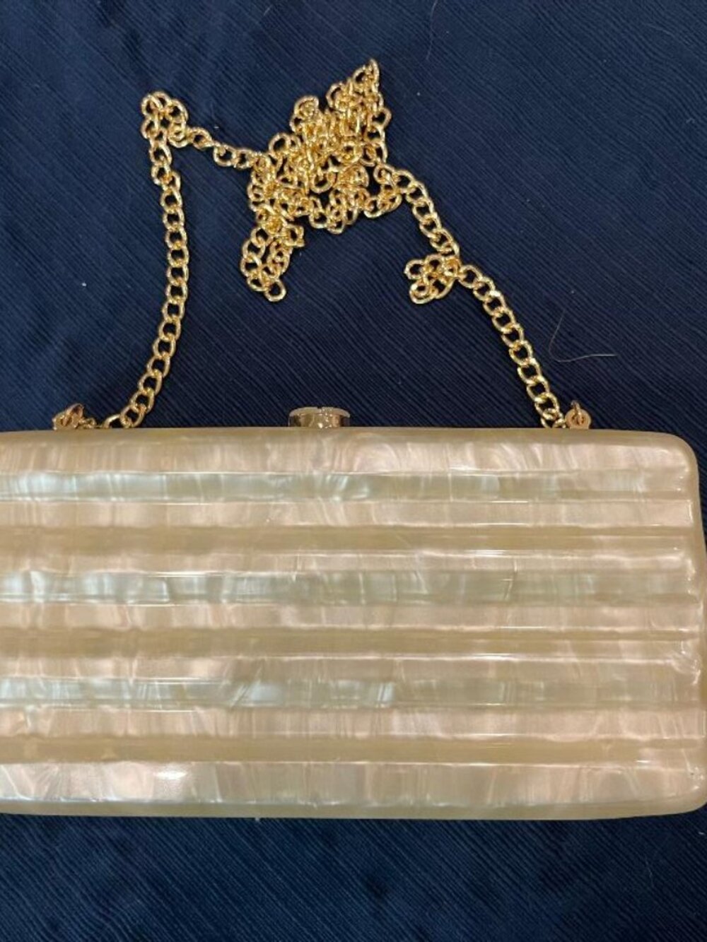 Marbled Cream Hardcase Purse